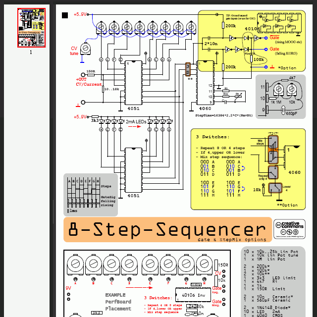 8-Step-Sequencer Schematic