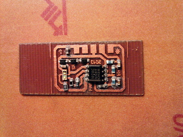 Solder paste applied with 0603 SMD parts